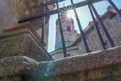 Il castello di Cesky Kromlov esegue i raggi fotografia stock libera da diritti Il castello di Cesky Kromlov esegue i raggi fotografia stock libera da diritti