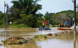 Il disastro naturale dell'inondazione ha luogo in Panchor, Malesia nel 2011 fotografia stock libera da diritti Il disastro naturale dell'inondazione ha luogo in Panchor, Malesia nel 2011 fotografia stock libera da diritti