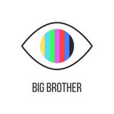 Il fratello maggiore sta guardandovi dalla TV illustrazione di stock Il fratello maggiore sta guardandovi dalla TV illustrazione di stock