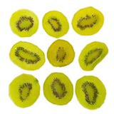 Il kiwi secco, kiwi candito conservato secco affetta lo zucchero fotografia stock Il kiwi secco, kiwi candito conservato secco affetta lo zucchero fotografia stock