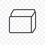 Il lato da parteggiare di un'icona lineare di vettore del cubo isolata su fondo trasparente, lato al lato di un concetto della tr illustrazione vettoriale Il lato da parteggiare di un'icona lineare di vettore del cubo isolata su fondo trasparente, lato al lato di un concetto della tr illustrazione vettoriale