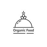 Il logo nero dell'alimento biologico gradisce il piatto illustrazione di stock Il logo nero dell'alimento biologico gradisce il piatto illustrazione di stock