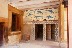 Il Megaron della regina. Palazzo di Cnosso, Creta, Grecia immagine stock Il Megaron della regina. Palazzo di Cnosso, Creta, Grecia immagine stock