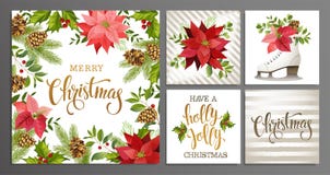 Il modello di Buon Natale ha messo per l'album per ritagli accogliente, le congratulazioni, gli inviti, l'insegna, gli autoadesiv illustrazione vettoriale Il modello di Buon Natale ha messo per l'album per ritagli accogliente, le congratulazioni, gli inviti, l'insegna, gli autoadesiv illustrazione vettoriale