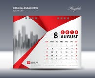 Il modello 2019, settimana di AUGUST Desk Calendar si avvia domenica, la progettazione della cancelleria, il vettore di progettaz illustrazione di stock Il modello 2019, settimana di AUGUST Desk Calendar si avvia domenica, la progettazione della cancelleria, il vettore di progettaz illustrazione di stock