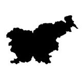 Il paese nero della siluetta confina la mappa della Slovenia su backgr bianco illustrazione di stock Il paese nero della siluetta confina la mappa della Slovenia su backgr bianco illustrazione di stock
