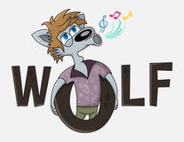 Il personaggio dei cartoni animati divertente del lupo canta Progettazione di logo di vettore del club di karaoke Pubblicità per royalty illustrazione gratis Il personaggio dei cartoni animati divertente del lupo canta Progettazione di logo di vettore del club di karaoke Pubblicità per royalty illustrazione gratis
