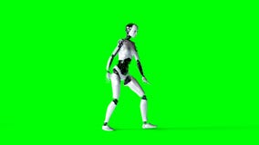 Il robot femminile di umanoide futuristico sta ballando Moto e riflessioni realistici metraggio dello schermo di verde 4K royalty illustrazione gratis Il robot femminile di umanoide futuristico sta ballando Moto e riflessioni realistici metraggio dello schermo di verde 4K royalty illustrazione gratis