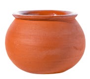 Il vaso ceramico vuoto è isolato su fondo bianco fotografia stock Il vaso ceramico vuoto è isolato su fondo bianco fotografia stock
