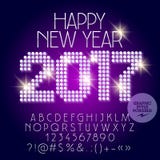 Il vettore accende la cartolina d'auguri 2017 del buon anno della discoteca illustrazione vettoriale Il vettore accende la cartolina d'auguri 2017 del buon anno della discoteca illustrazione vettoriale