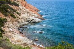 Ilha rochosa Itália de Sardinia do sardegna do arquipélago da costa Foto de Stock Ilha rochosa Itália de Sardinia do sardegna do arquipélago da costa Foto de Stock