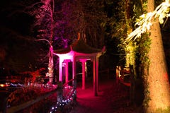 Illuminated Japanese Pagoda at Night stock photos Illuminated Japanese Pagoda at Night stock photos