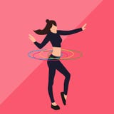 Illustratie van de speel hulahoop gezonde de geschiktheidsactiviteiten van de meisjesvrouw vector illustratie Illustratie van de speel hulahoop gezonde de geschiktheidsactiviteiten van de meisjesvrouw vector illustratie