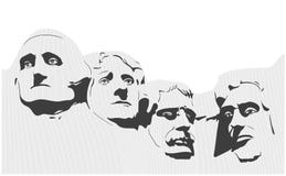 Illustratie van het Nationale Gedenkteken van Onderstelrushmore in zwart-wit vector illustratie Illustratie van het Nationale Gedenkteken van Onderstelrushmore in zwart-wit vector illustratie