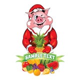 Illustratie van varken in kleding Santa Claus royalty-vrije illustratie Illustratie van varken in kleding Santa Claus royalty-vrije illustratie