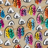 Chinese ink mountain tree Japan food Onigiri tea seamless pattern royalty free illustration Chinese ink mountain tree Japan food Onigiri tea seamless pattern royalty free illustration