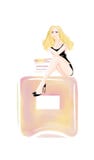 Illustration of blonde pinup and parfume bottle royalty free stock image Illustration of blonde pinup and parfume bottle royalty free stock image