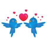 Love romantic birds in white background vector illustration Love romantic birds in white background vector illustration