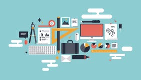 Illustration of business working elements Royalty Free Stock Images Illustration of business working elements Royalty Free Stock Images