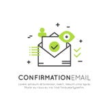 Illustration of Confirmation Email Notification or Push Message, Newsletter Information Post, royalty free illustration Illustration of Confirmation Email Notification or Push Message, Newsletter Information Post, royalty free illustration