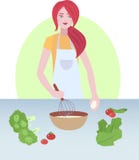 An illustration of cooking woman. vector illustration An illustration of cooking woman. vector illustration