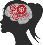 Illustration Creative woman brain and gear vector template. royalty free illustration Illustration Creative woman brain and gear vector template. royalty free illustration