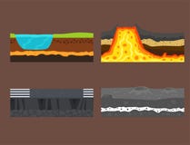 Illustration of cross section of ground volcano country gardening ground slices land piece nature outdoor vector. vector illustration Illustration of cross section of ground volcano country gardening ground slices land piece nature outdoor vector. vector illustration
