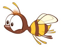 Illustration of a Cute Yellow Bee. Cartoon Character Stock Photography Illustration of a Cute Yellow Bee. Cartoon Character Stock Photography