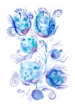 Illustration d'aquarelle avec la belle fleur abstraite D'isolement sur le fond blanc illustration stock Illustration d'aquarelle avec la belle fleur abstraite D'isolement sur le fond blanc illustration stock