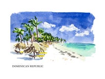 Illustration d'aquarelle de vecteur de la République Dominicaine illustration de vecteur Illustration d'aquarelle de vecteur de la République Dominicaine illustration de vecteur