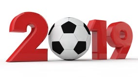 illustration 3D 2019 de la date, ballon de football, ère du football, année de sport rendu 3d L'idée pour le calendrier illustration de vecteur illustration 3D 2019 de la date, ballon de football, ère du football, année de sport rendu 3d L'idée pour le calendrier illustration de vecteur