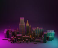 illustration 3D Disposition de ville de nuit avec la lueur au néon et les couleurs vives illustration de vecteur illustration 3D Disposition de ville de nuit avec la lueur au néon et les couleurs vives illustration de vecteur