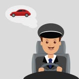 Illustration d'un conducteur masculin illustration libre de droits Illustration d'un conducteur masculin illustration libre de droits