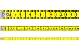 Illustration d'un ruban métrique classique jaune sans couture d'outil avec des mètres et des centimètres pour le maçon et le maté Images libres de droits Illustration d'un ruban métrique classique jaune sans couture d'outil avec des mètres et des centimètres pour le maçon et le maté Images libres de droits