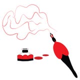Illustration d'un stylo esquissant le cerveau illustration libre de droits Illustration d'un stylo esquissant le cerveau illustration libre de droits
