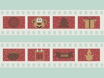 Illustration d'une bande de film avec des attributs de symboles de Noël illustration stock Illustration d'une bande de film avec des attributs de symboles de Noël illustration stock