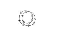 Illustration d'une double guirlande avec de petits coeurs sur un fond blanc illustration libre de droits Illustration d'une double guirlande avec de petits coeurs sur un fond blanc illustration libre de droits