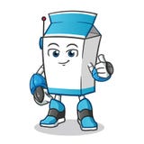 Illustration de bande dessin?e de vecteur de mascotte de mode de robot de lait illustration de vecteur Illustration de bande dessin?e de vecteur de mascotte de mode de robot de lait illustration de vecteur