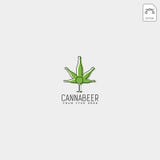 illustration de calibre de logo de cannabis et de bière illustration stock illustration de calibre de logo de cannabis et de bière illustration stock