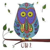 Illustration de hibou de zentangle de vecteur Oiseau modelé fleuri Photo pour la coloration Simbol pour l'impression illustration libre de droits Illustration de hibou de zentangle de vecteur Oiseau modelé fleuri Photo pour la coloration Simbol pour l'impression illustration libre de droits