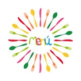 Illustration de menu de cercle de couverts illustration libre de droits Illustration de menu de cercle de couverts illustration libre de droits