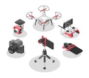 Illustration de vecteur avec l'hélicoptère de quadruple et à télécommande Bourdon, contrôleur, cristallin de poissons, support d' illustration libre de droits Illustration de vecteur avec l'hélicoptère de quadruple et à télécommande Bourdon, contrôleur, cristallin de poissons, support d' illustration libre de droits