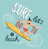Illustration de vecteur avec le jeune homme sur la planche de surf Fond d'été avec le lettrage élégant illustration de vecteur Illustration de vecteur avec le jeune homme sur la planche de surf Fond d'été avec le lettrage élégant illustration de vecteur