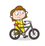 Illustration de vecteur de bicyclette d'équitation de fille de bande dessinée illustration stock Illustration de vecteur de bicyclette d'équitation de fille de bande dessinée illustration stock
