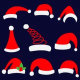 Illustration de vecteur de chapeau de Noël de Santa Ensemble rouge de chapeau supérieur de Santa Images stock Illustration de vecteur de chapeau de Noël de Santa Ensemble rouge de chapeau supérieur de Santa Images stock