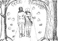 Illustration de vecteur Couples dans l'amour, croquis tiré par la main noir et blanc Balade romantique avec un homme et une femme illustration stock Illustration de vecteur Couples dans l'amour, croquis tiré par la main noir et blanc Balade romantique avec un homme et une femme illustration stock