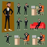 Illustration de vecteur dans un style plat des hommes ou du patron de local commercial en travaillant le costume uniforme varie l illustration de vecteur Illustration de vecteur dans un style plat des hommes ou du patron de local commercial en travaillant le costume uniforme varie l illustration de vecteur