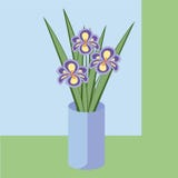 Illustration de vecteur de bouquet des fleurs d'iris Carte des fleurs pourpres Photographie stock Illustration de vecteur de bouquet des fleurs d'iris Carte des fleurs pourpres Photographie stock