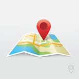 Illustration de vecteur de carte de route, repère de navigation de GPS, nouvelle goupille de feuille de route illustration stock Illustration de vecteur de carte de route, repère de navigation de GPS, nouvelle goupille de feuille de route illustration stock