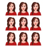 Illustration de vecteur de femme avec différentes expressions du visage réglées Les émotions ont placé sur le fond blanc dans le illustration stock Illustration de vecteur de femme avec différentes expressions du visage réglées Les émotions ont placé sur le fond blanc dans le illustration stock